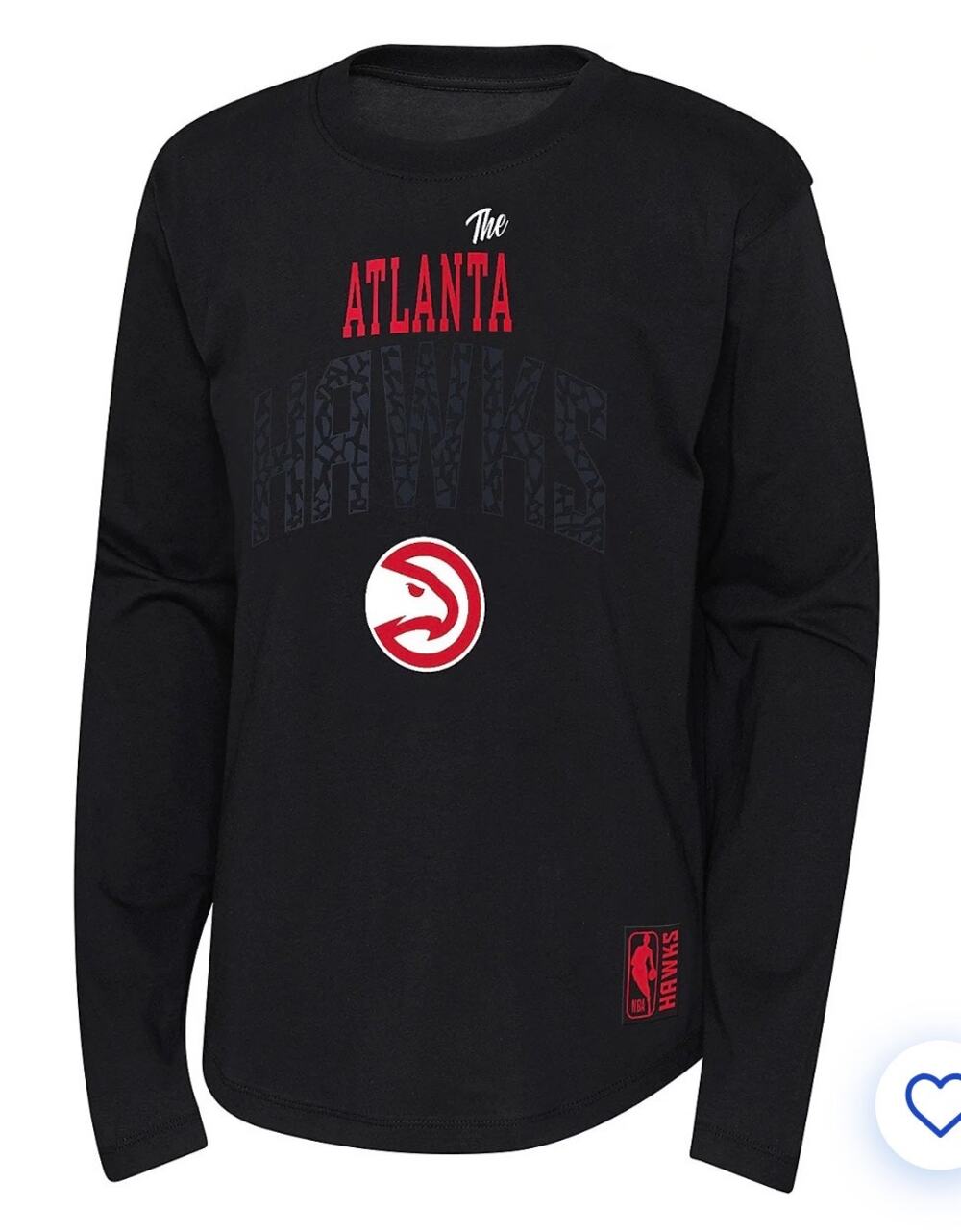 Outerstuff Boys' kids Small 4 Atlanta Hawks Posterize Long Sleeve T-Shirt black